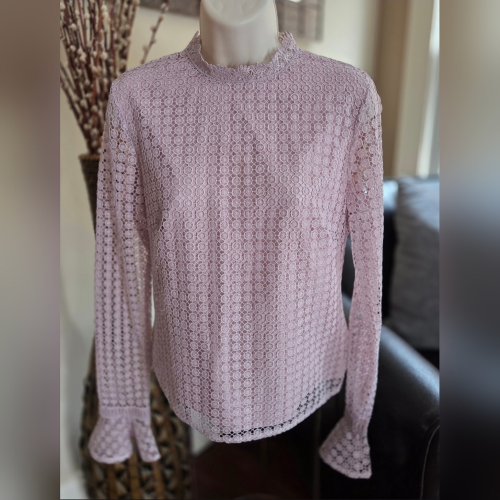 Rachel Parcell Light Pink Eyelet Blouse